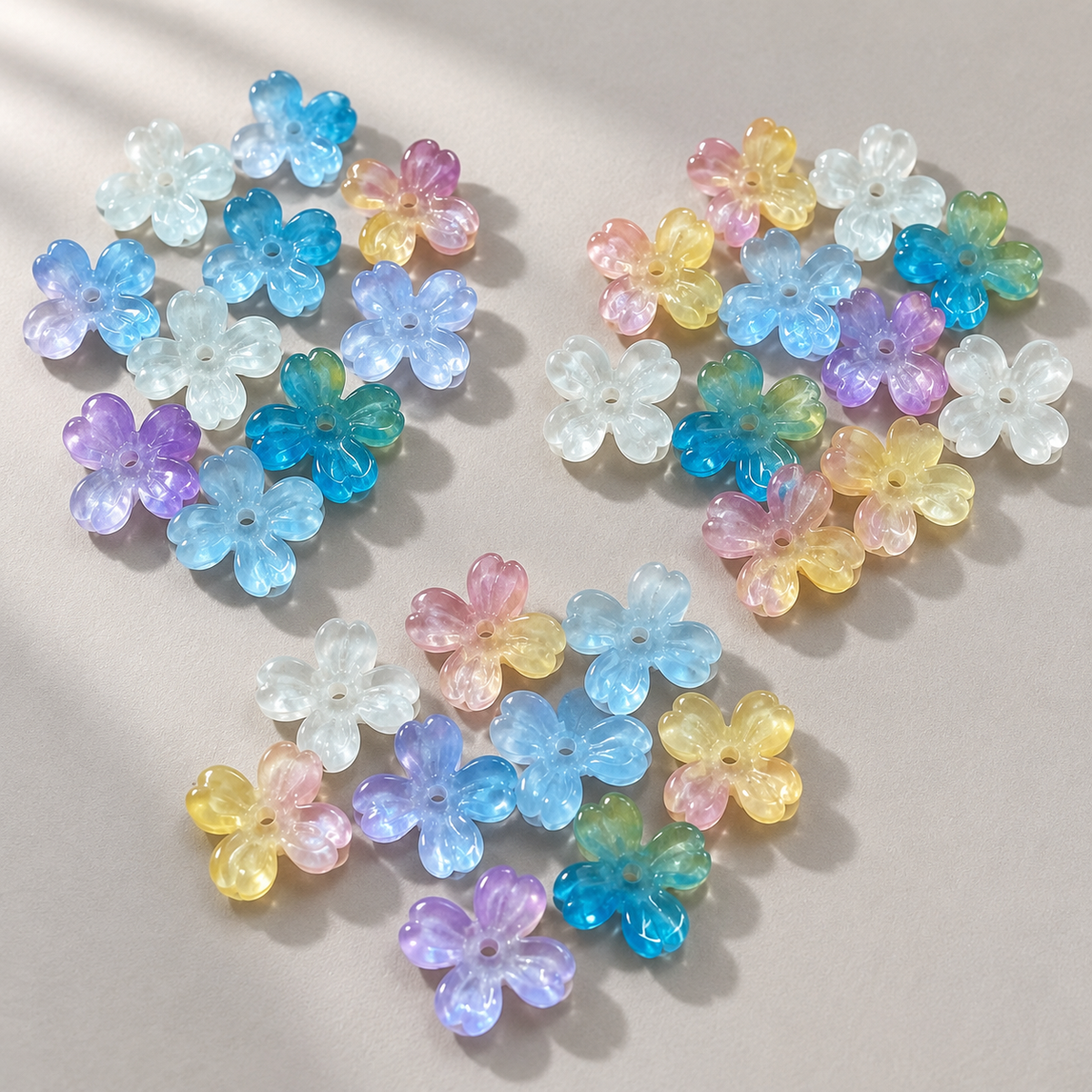 ✨【NEW】Opal Clover | Gradient Four Leaf Glass Beads For DIY Jewelry Making — original studio product photograph