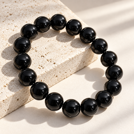 Black Natural Bodhi beads — original studio product photograph