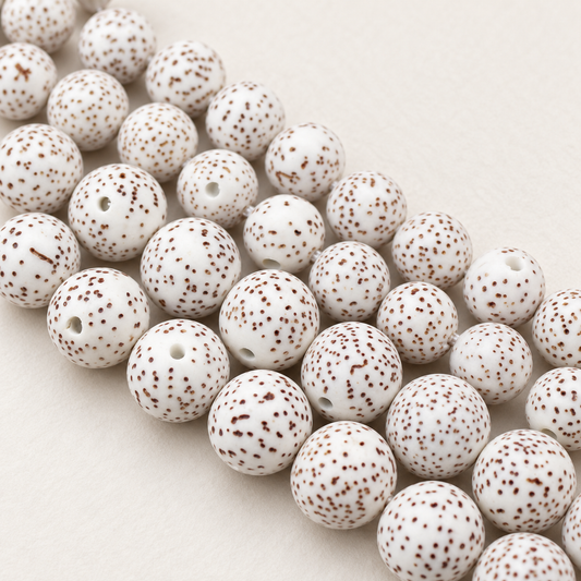 L-Moon and Star Bodhi seed beads — original studio product photograph