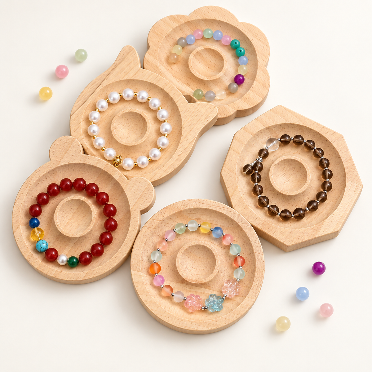 DIY tools ring&pliers&wooden tray — original studio product photograph
