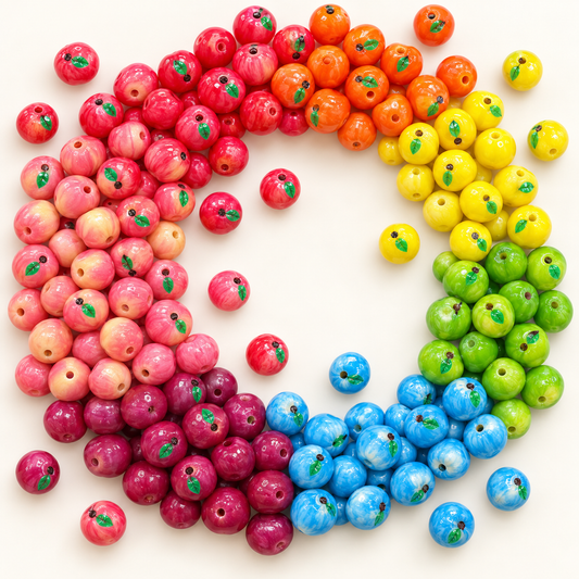 Tiny Orchard Apple Resin Beads | For DIY Bracelet Jewelry Making — original studio product photograph
