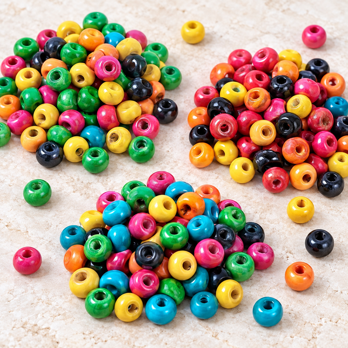 [NEW] Candy-Colored Wooden Spacer Beads DIY Jewelry Craft Supplies — original studio product photograph