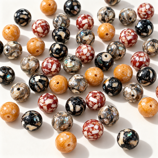 ✨【NEW】Iris Iridescent Mixed-Shape Mother-of-Pearl Shell Bulk DIY Craft Beads — original studio product photograph