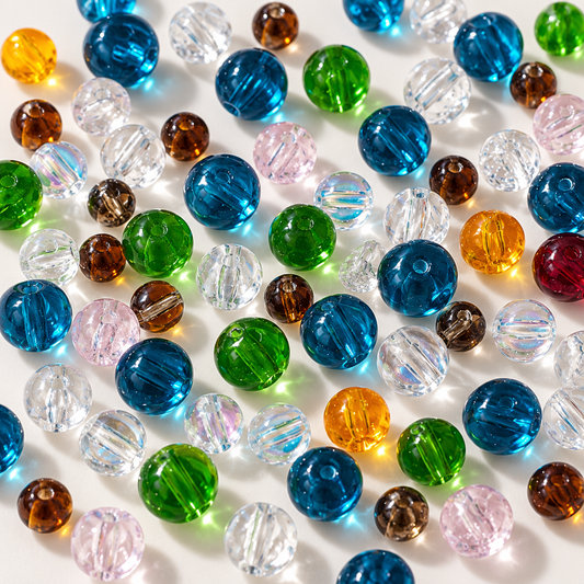 【NEW|B5G1】Aesthetic Mixed Glass Beads Collection | Buy 5 Packs Get 1 Free, 250g Per Pack, New Colors Updated Regularly — original studio product photograph