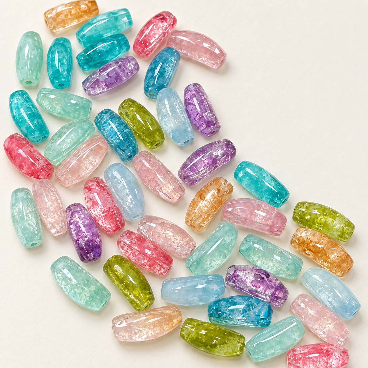 [NEW]Glass-Multicolor Curved Tube Glass Beads For DIY Bracelet Necklace Jewelry Making Craft Supplies — original studio product photograph