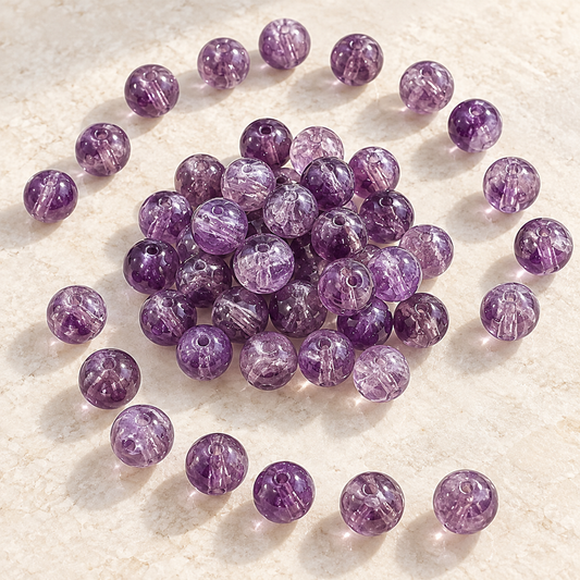 ✨【NEW】8mm Multicolor Wave‑Pattern Glass Round Beads For DIY Jewelry Making — original studio product photograph