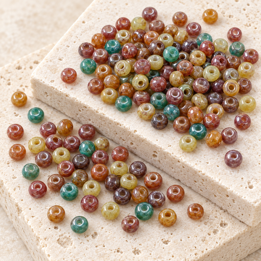 [NEW] Vintage Jelly Donut | Gold Inlay Czech Glass Beads — original studio product photograph