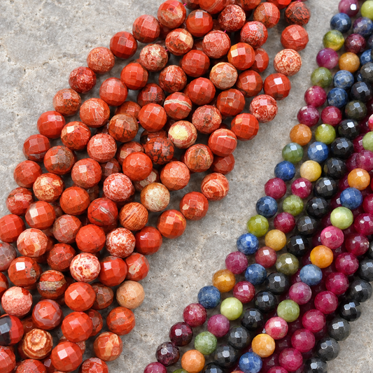 [NEW]8MM Natural Faceted Gemstone Beads Collection — original studio product photograph