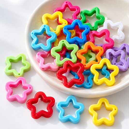 ✨【NEW】Hollow Star | DIY Glossy Acrylic Five-pointed Star Beads For Jewelry Making — original studio product photograph