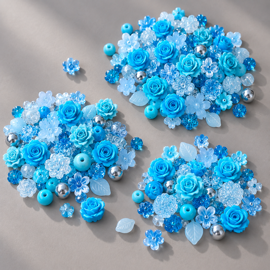 ✨【NEW|B1G1】Blue Frost Bloom Soft flowers Set — original studio product photograph