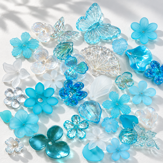 Petal Spectrum | Mixed Acrylic Flower Petal Charms For DIY Jewelry Making — original studio product photograph