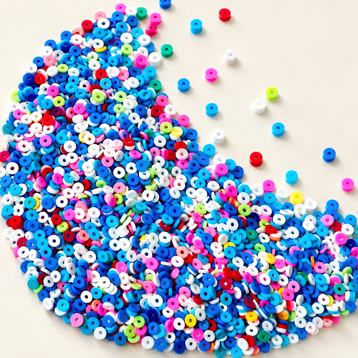 🌈【NEW】Neon Pop Clay Slices | Rainbow Mini Flat Polymer Chips for DIY Bracelet Earring Craft — original studio product photograph