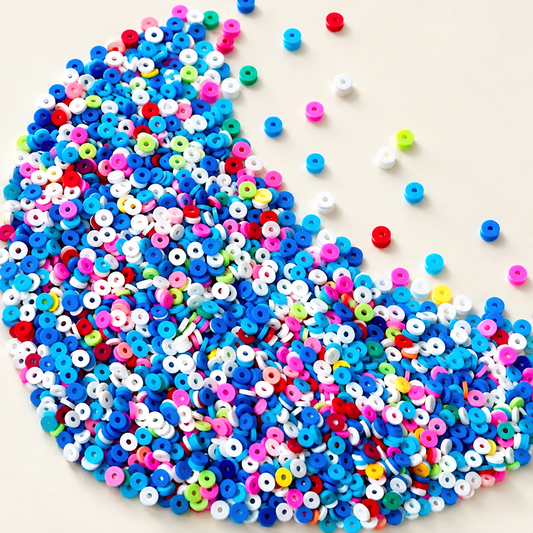 🌈【NEW】Neon Pop Clay Slices | Rainbow Mini Flat Polymer Chips for DIY Bracelet Earring Craft — original studio product photograph