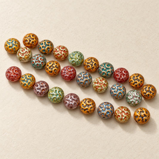 ✨【NEW】Gilded Dreamscape Decorative Glass Beads Multi‑Color Mix For DIY Jewelry Making — original studio product photograph