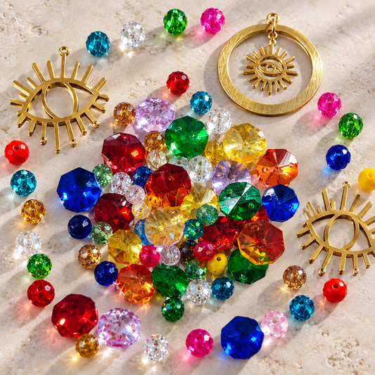 ✨【NEW】Prism Sunlight | Mixed Glass Bead & Charm Set for Suncatcher Making — original studio product photograph