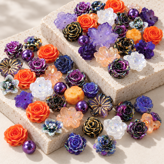 ✨【NEW】Halloween Bloom | Soft Flower mix for DIY Jewelry Making — original studio product photograph
