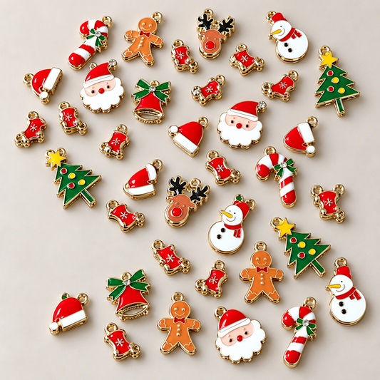 ✨【NEW】Christmas Alloy Charms | Holiday Mixed Pendants For DIY Jewelry Making — original studio product photograph