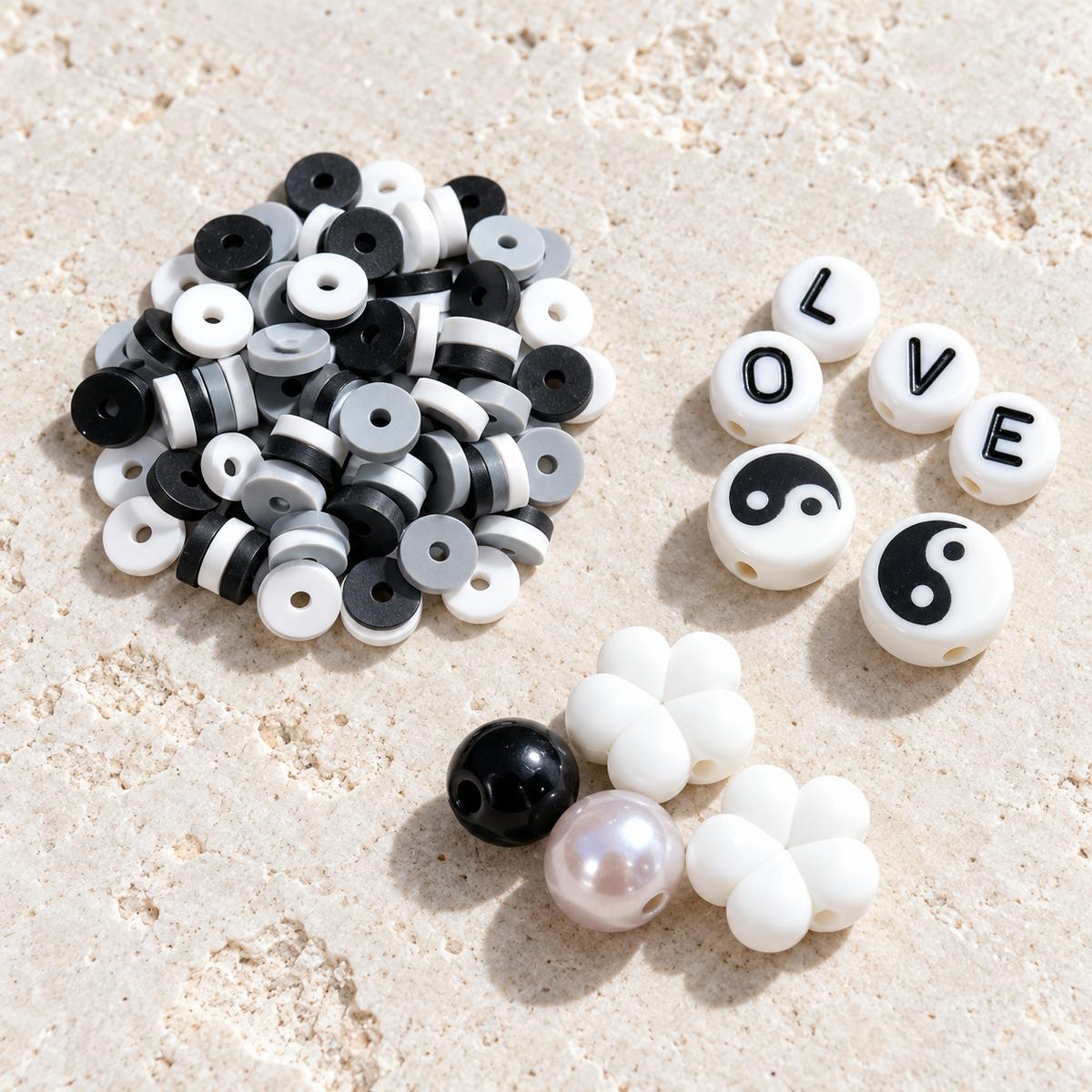 ✨【NEW|BOGO】Mono Verse | Mixed Silicon & Acrylic Beads For DIY Jewelry Making — original studio product photograph