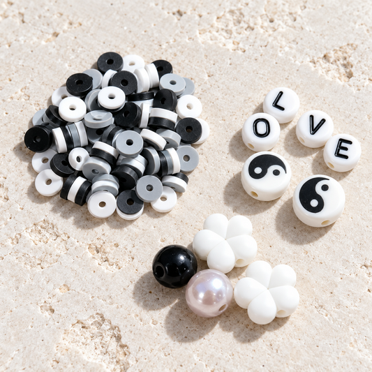 ✨【NEW|BOGO】Mono Verse | Mixed Silicon & Acrylic Beads For DIY Jewelry Making — original studio product photograph