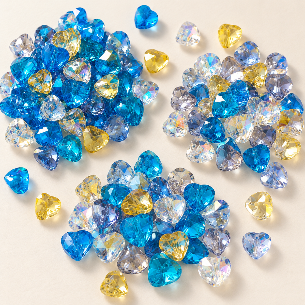 ✨【NEW】Ocean Heart | Faceted Heart‑Shaped Glass Beads For DIY Jewelry Making — original studio product photograph