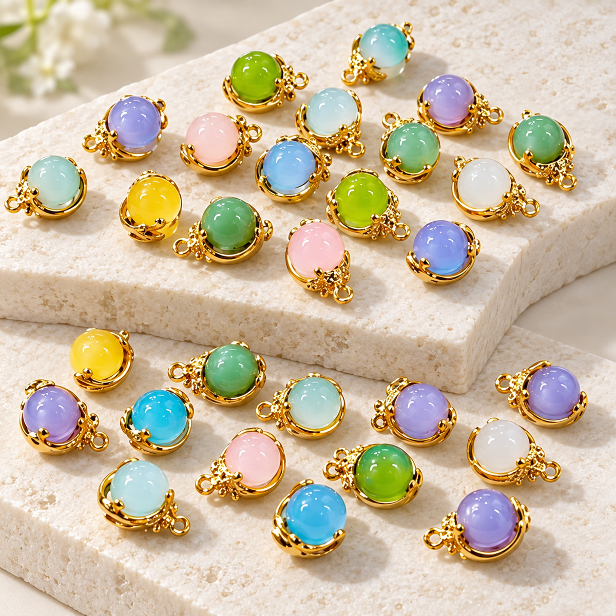 ✨【NEW】Imitation Jade Alloy Charms | For DIY Jewelry Making — original studio product photograph