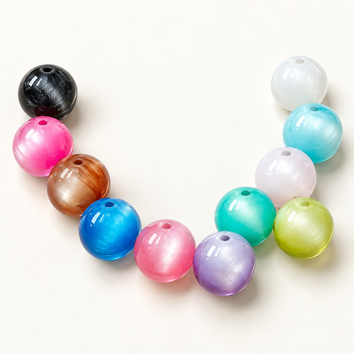 ✨【NEW】16mm Top‑Hole Cat‑Eye Resin Beads For DIY Bracelet Necklace Jewelry Making — original studio product photograph