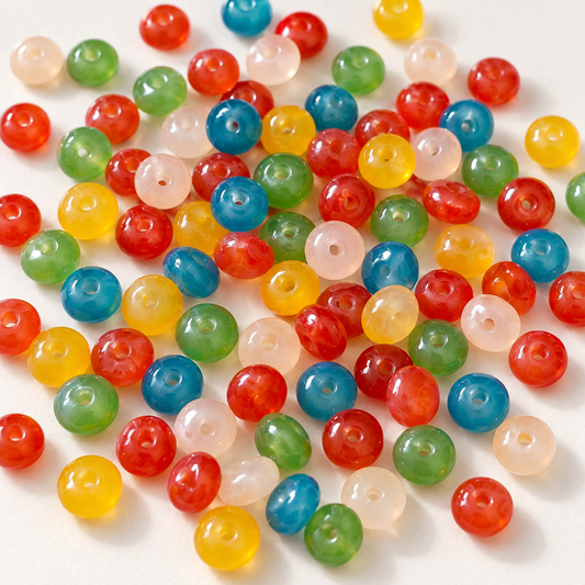 ✨【NEW】Vivid UFO Mix Set | Flying Saucer Shaped Glass Beads For DIY Bracelet Necklace Earring Crafts — original studio product photograph