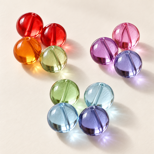 ✨【NEW】14mm Transparent Top‑hole Resin Round Beads For Jewelry Bracelet Necklace Earring DIY Making — original studio product photograph