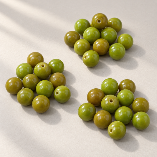 ✨【NEW|B1G1】H73-12 mm Olive Verdigris Round Bodhi — original studio product photograph