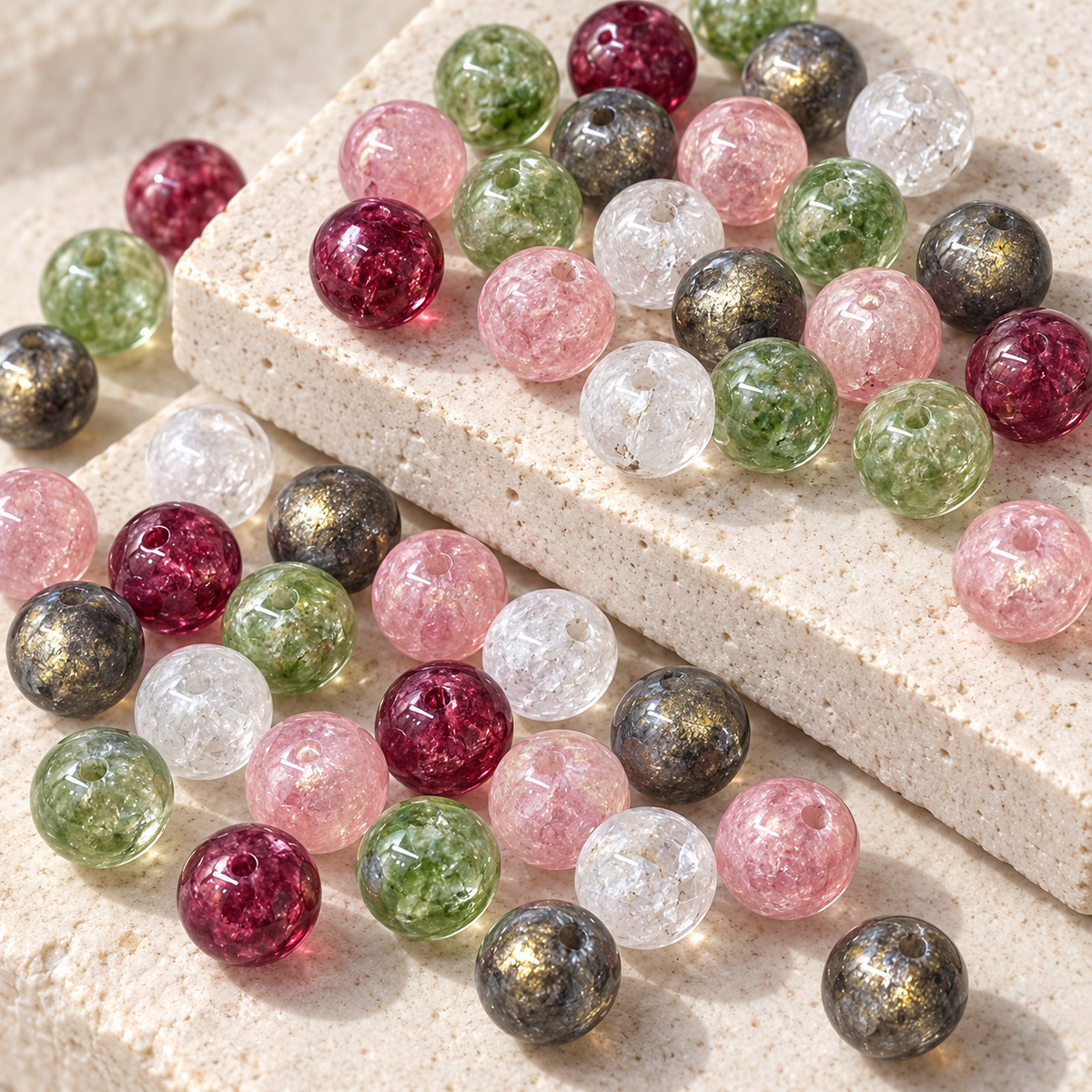✨【NEW】10mm Aurora Marble Orb｜Glass Beads for DIY Jewelry Making — original studio product photograph