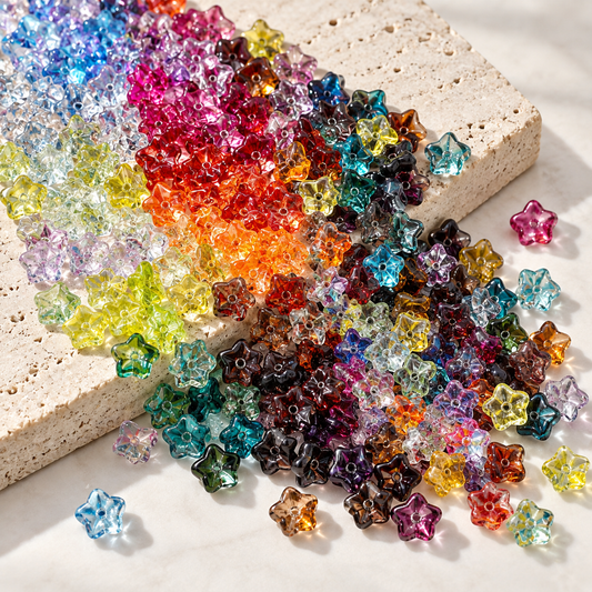 🌼【NEW】Morning Glory Glow | Transparent Gradient Bell Flower Glass Beads For DIY Jewelry — original studio product photograph