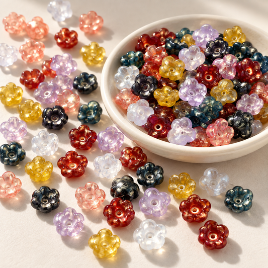 ✨【NEW】Ember Bell Bloom | Lily‑Of‑Valley Glass Beads For DIY Jewelry Making — original studio product photograph