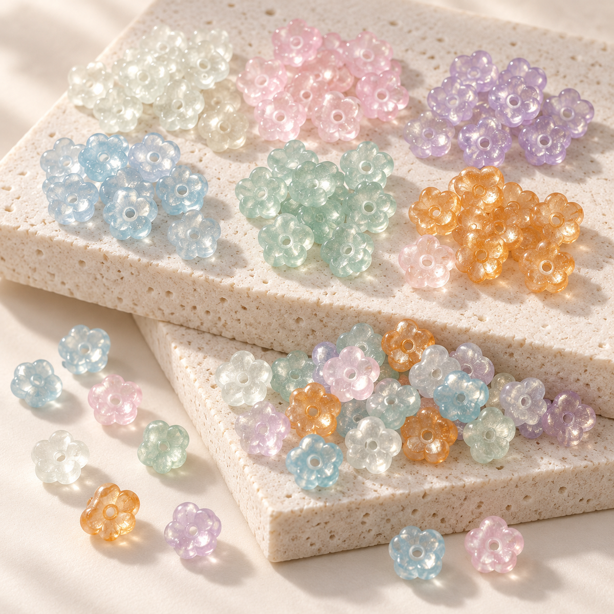 ✨【NEW】Aurora Bell Bloom | Lily‑Of‑Valley Glass Beads For DIY Jewelry Making — original studio product photograph