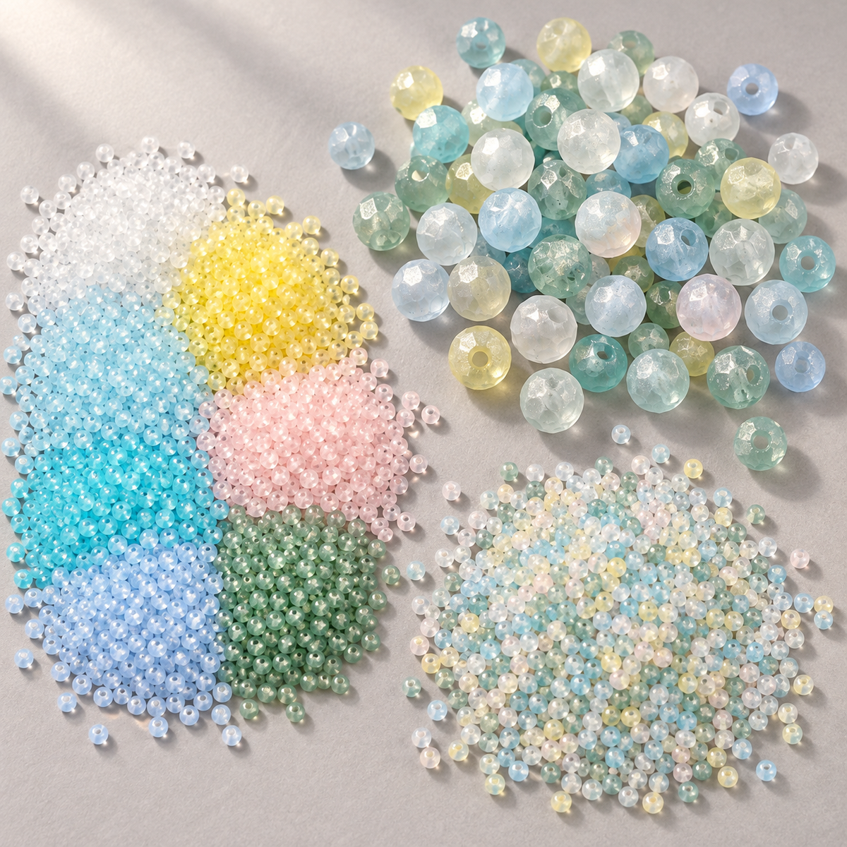 ✨【NEW】Light Frost Prism | Frosted Faceted Glass Beads For DIY Jewelry Making — original studio product photograph
