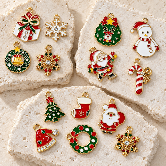 ✨【NEW】Christmas Alloy Charms II | Holiday Mixed Pendants For DIY Jewelry Making — original studio product photograph