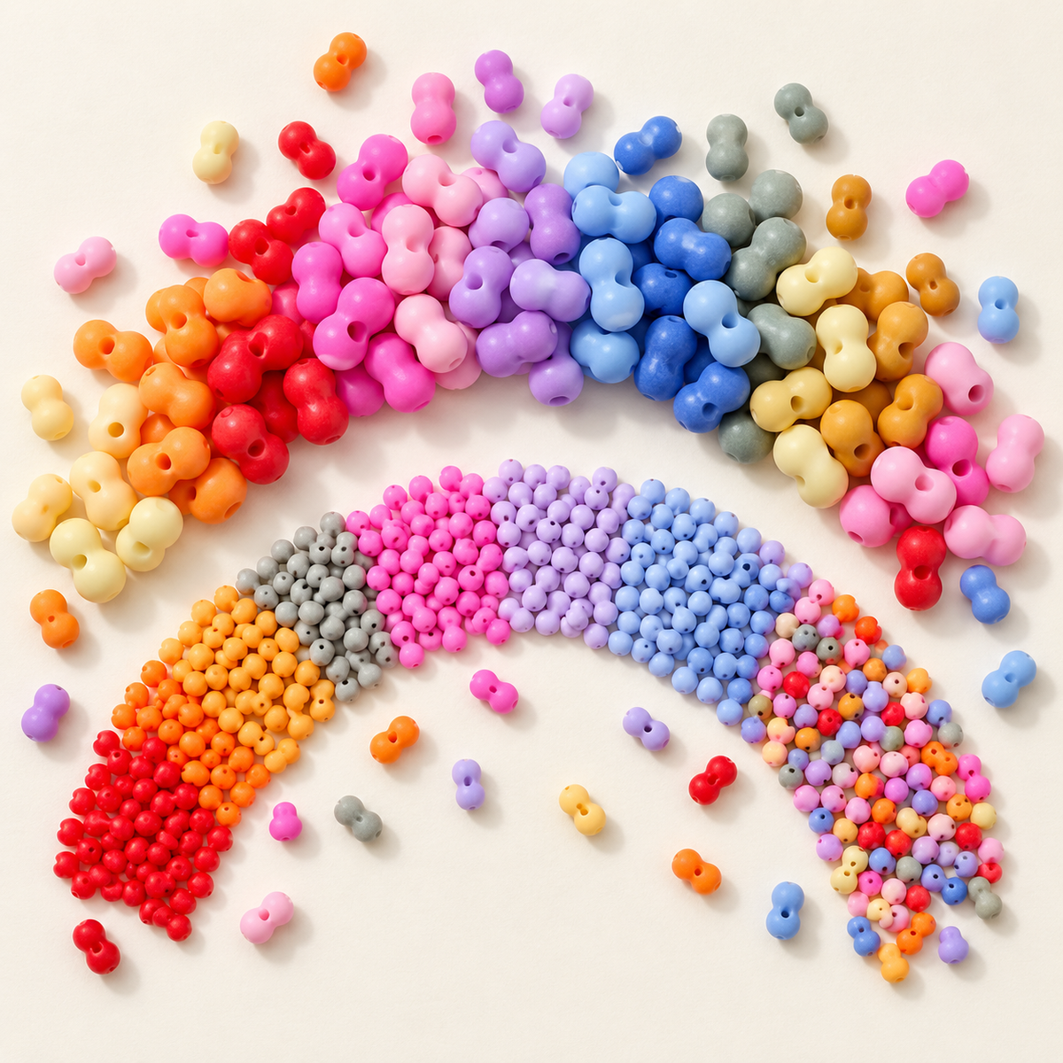 ✨【NEW】Rubber Peanut |4×6.5mm  Rubber‑Like Peanut‑Shaped Glass Beads for DIY Bracelet Jewelry Making — original studio product photograph