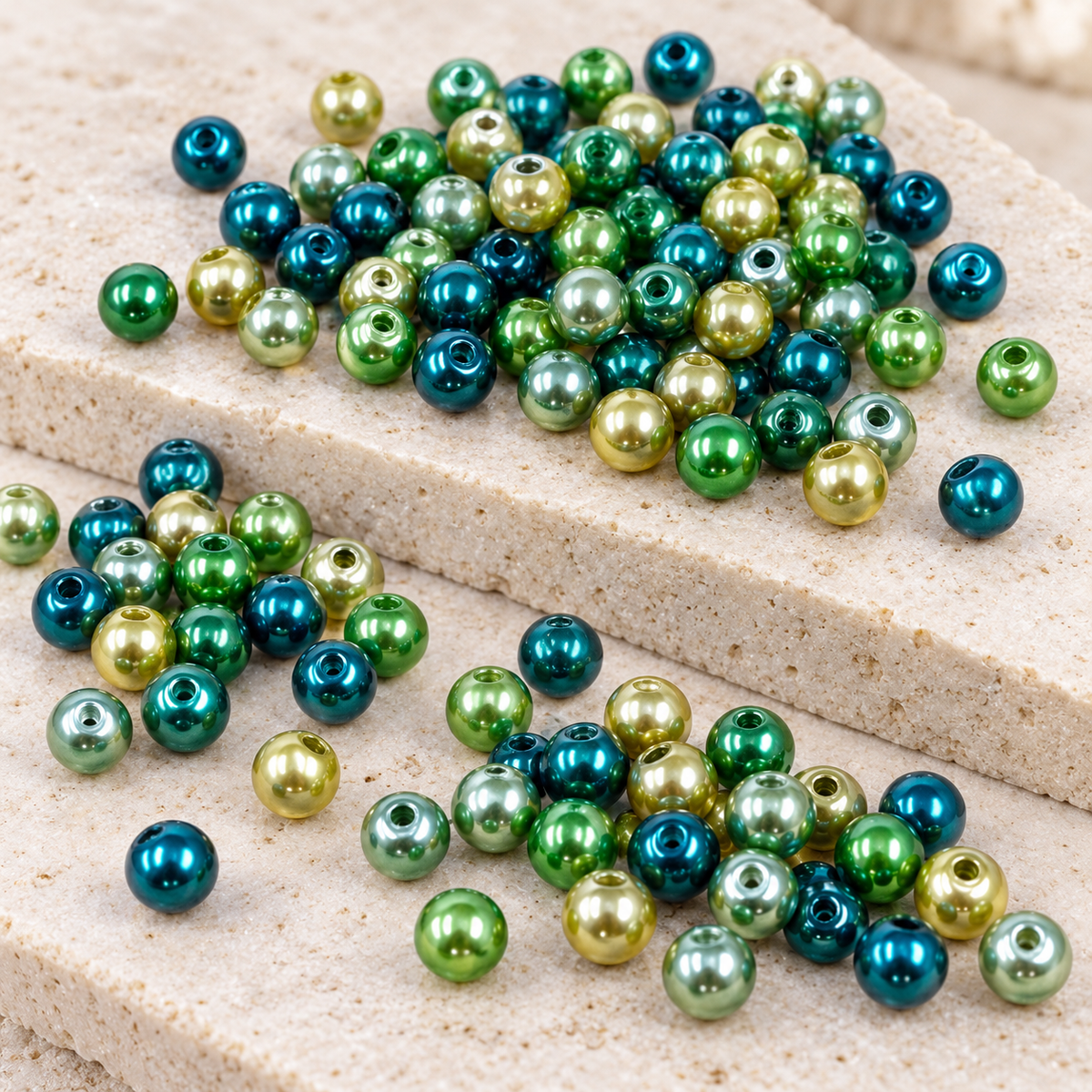 ✨【NEW】6mm Emerald Sheen | Pearl‑Like Glass Beads, Round Loose Beads for DIY Bracelet Jewelry Making — original studio product photograph
