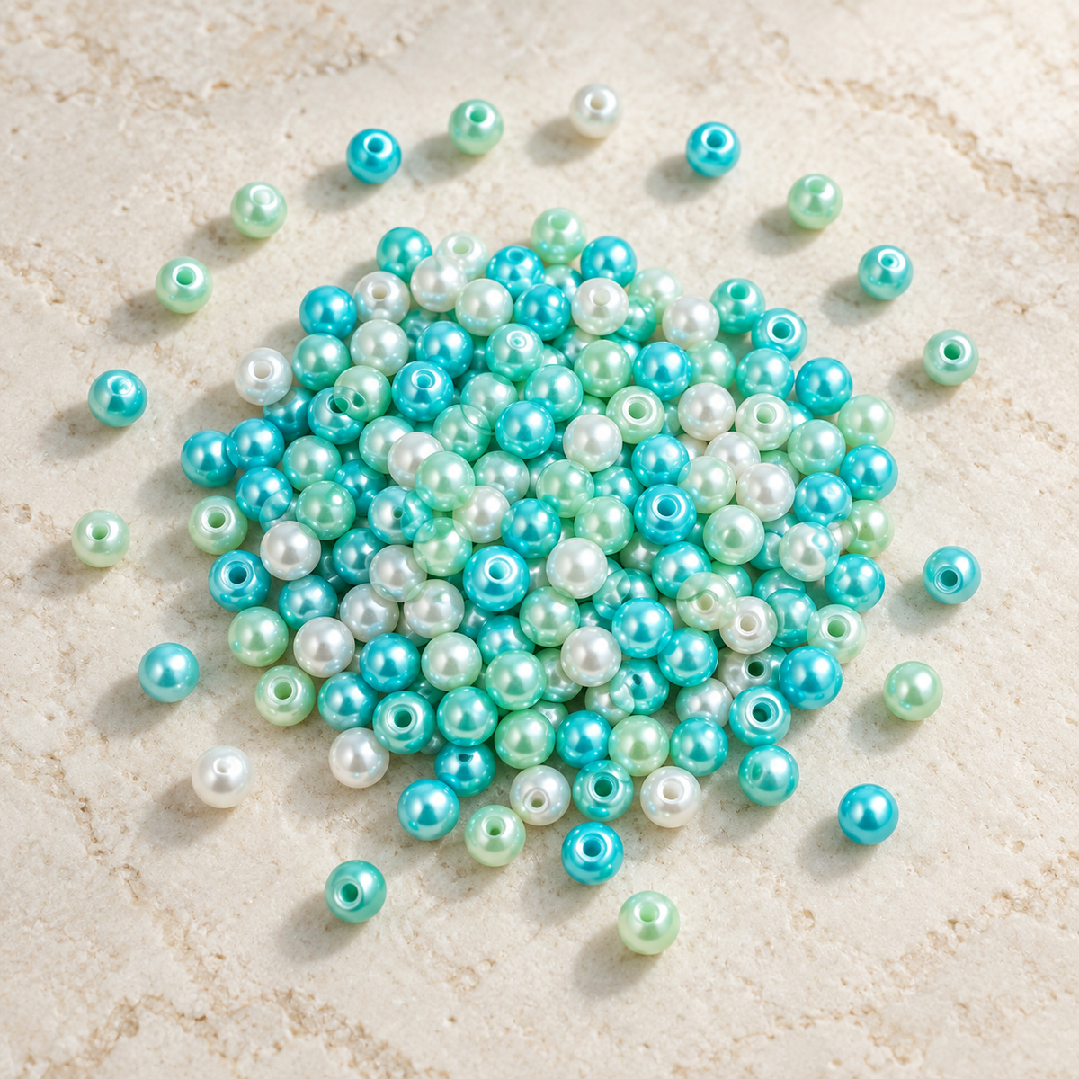 ✨【NEW】4mm Lagoon Sheen | Pearl‑Like Glass Round Beads — original studio product photograph