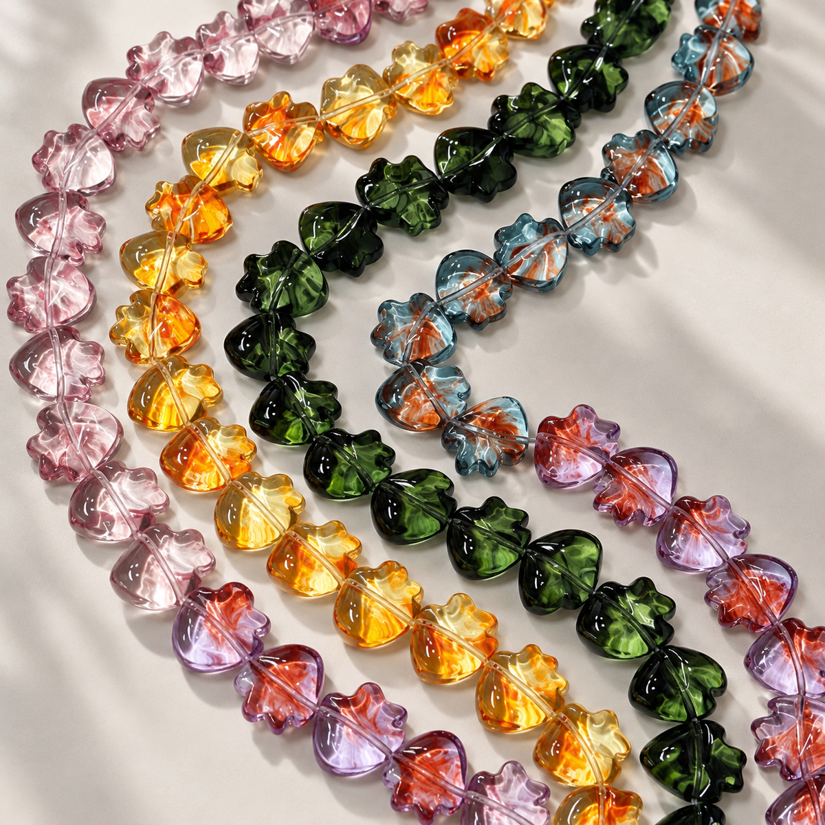 ✨【NEW】Fish Tide | Brush‑Streaked Fish Glass Beads For DIY Bracelet — original studio product photograph
