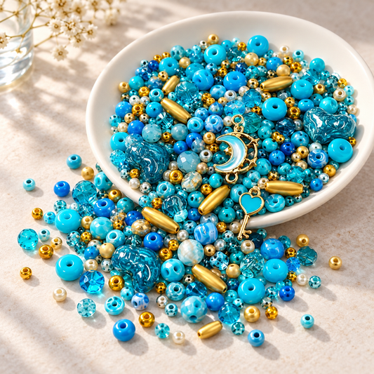 ✨【NEW】Seed Bead-Blue Sovereign — original studio product photograph