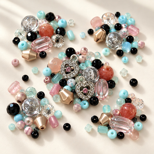 ✨【NEW】Seed Bead-Sky Rosette — original studio product photograph
