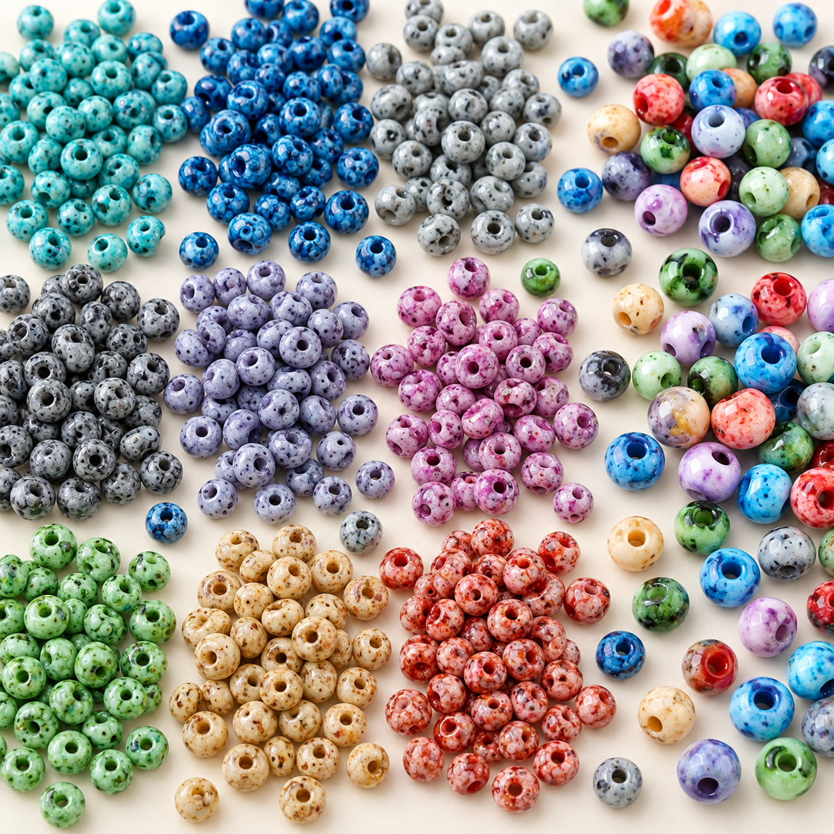 ✨【NEW】Picasso Donut | 2×3mm Multi‑Color Mottled Donut Glass Spacer Beads for DIY Jewelry Making — original studio product photograph