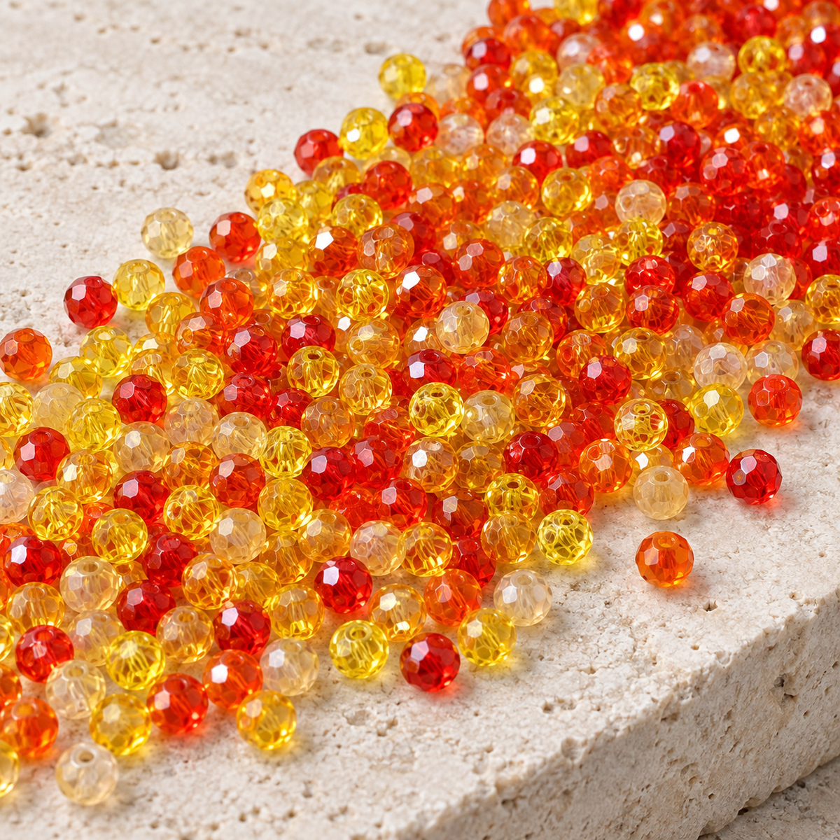 🎉【NEW】Sunset Samhain | 4mm Flat Faceted Glass Beads For DIY Jewelry Making — original studio product photograph