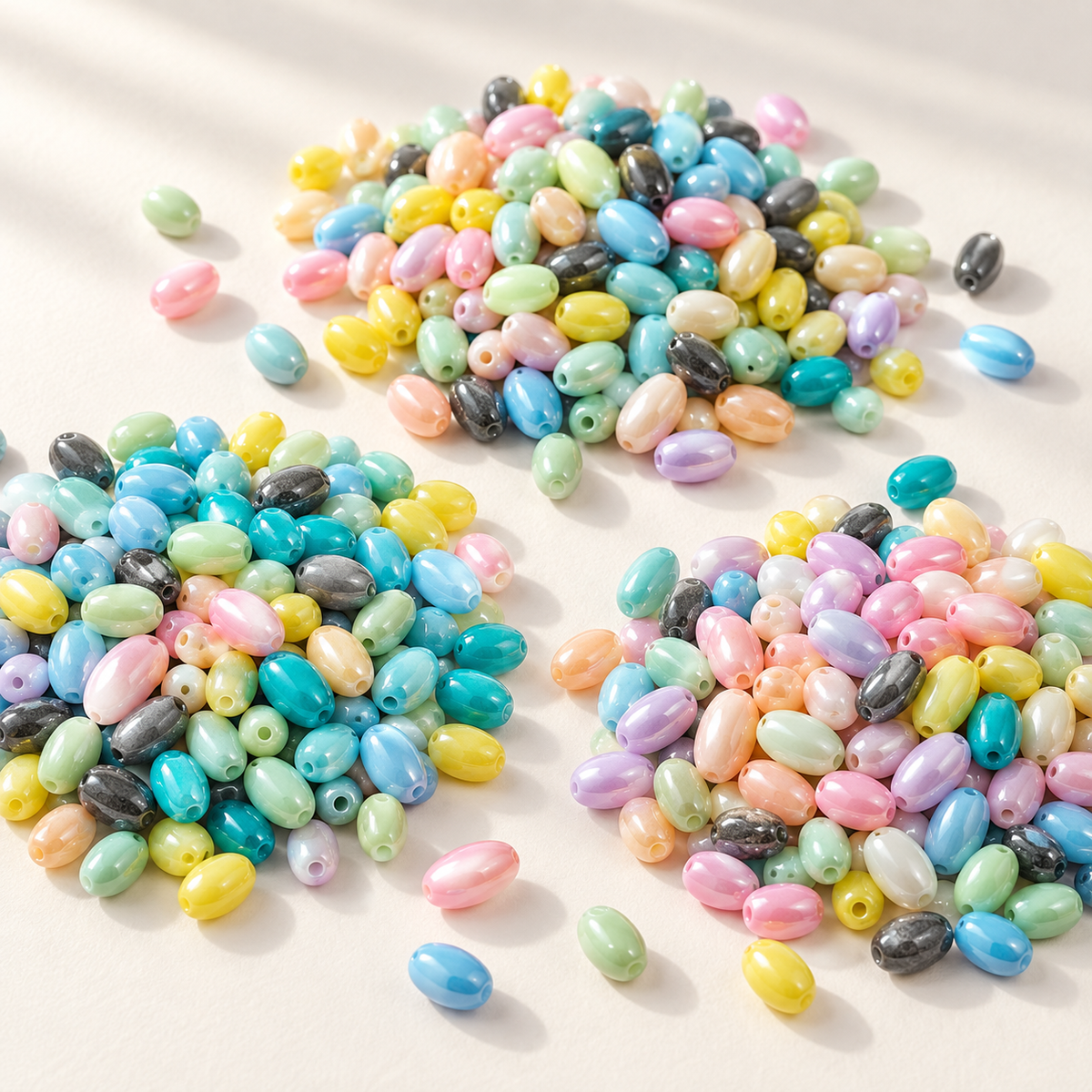 ✨【NEW】Rice Gloss | Glossy Rice‑Shaped Glass Seed Beads for DIY Bracelet Jewelry Making — original studio product photograph