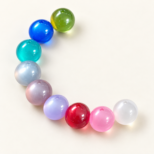 ✨【NEW】14mm Top‑Hole Bulb Resin Beads, Translucent Shiny Assorted Colors for Jewelry DIY Making — original studio product photograph