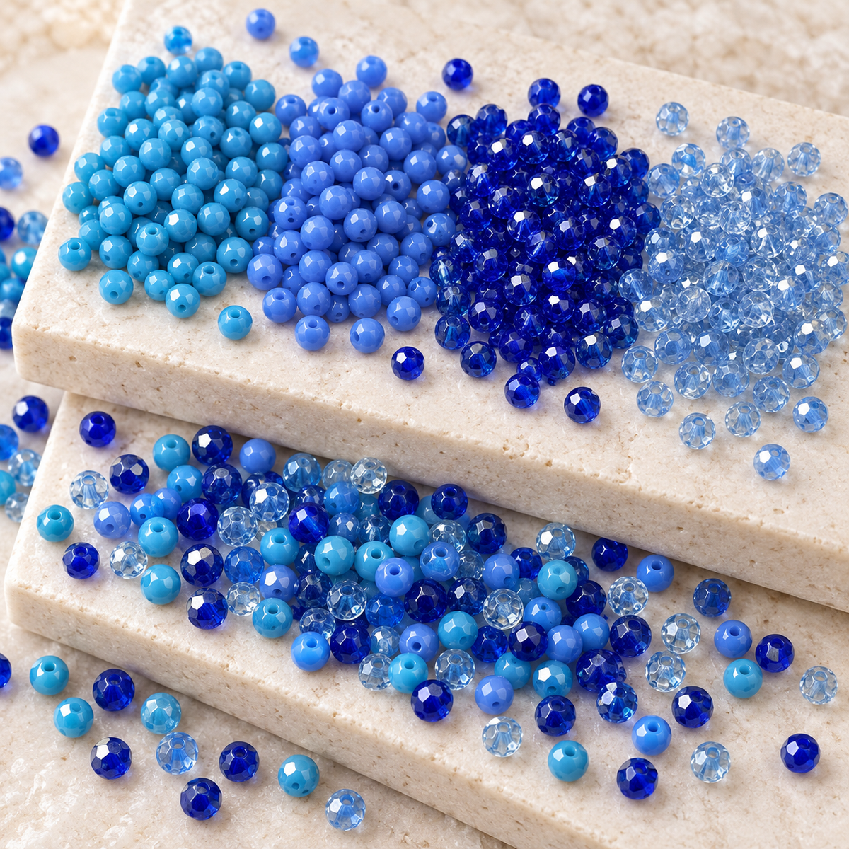 ✨【NEW】4mm Ocean Lume | Flat‑Faceted Glass Seed Beads — original studio product photograph