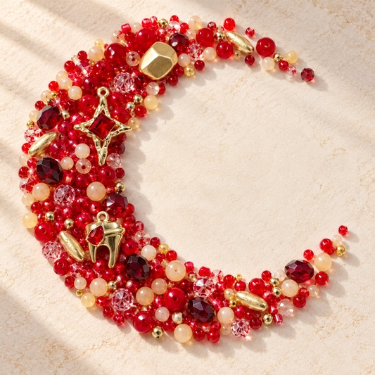 ❤【NEW】Seed Bead-Fire Valor｜Magic‑Aesthetic Red‑Gold Mixed Glass Beads For DIY Bracelet — original studio product photograph